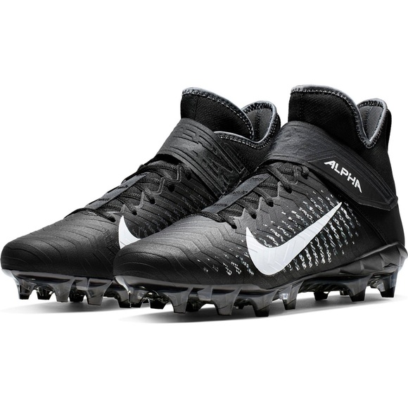 Nike Alpha Menace Pro 2 Mid ‘Black White’ Men’s Size 11.5 Mid Cleats - Picture 1 of 8